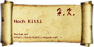 Hoch Kitti névjegykártya